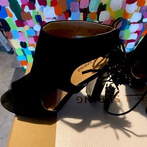 Black sandals, summer sandals. Heels